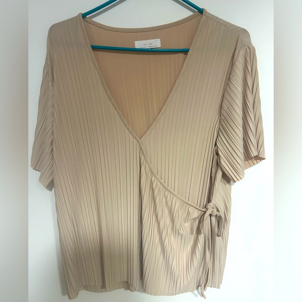 pleated tied front top